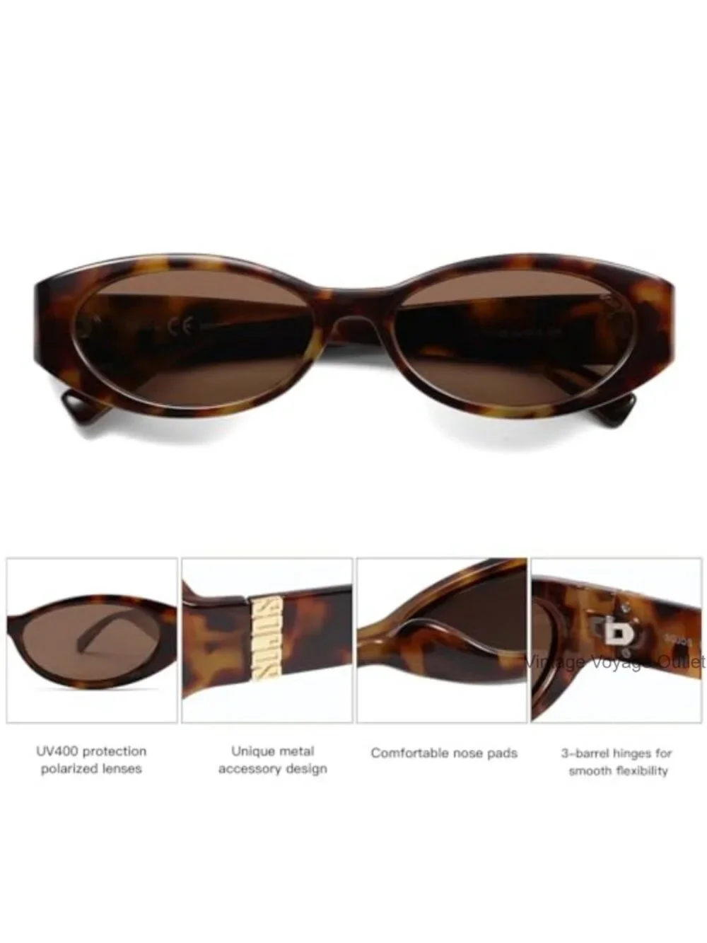 Retro Oval Polarized Sunglasses Women Narrow Thin Y2k UV400 Protection